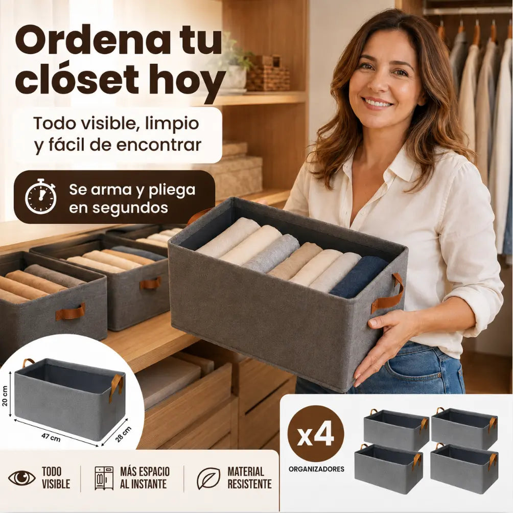 Organiflex™ — Pack 4 Organizadores Plegables Multiuso
