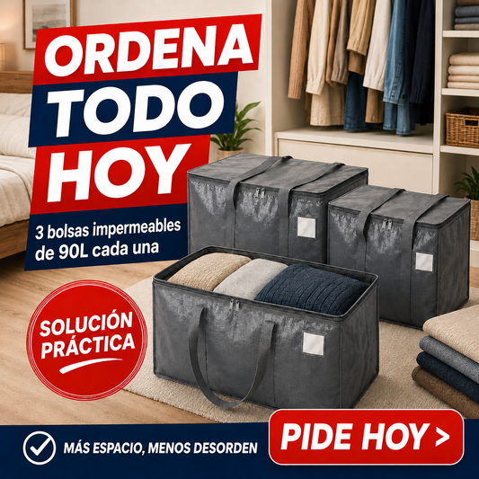 MudaMax - Pack 4 Bolsas XL 90 Litros para Mudanza y Guardado