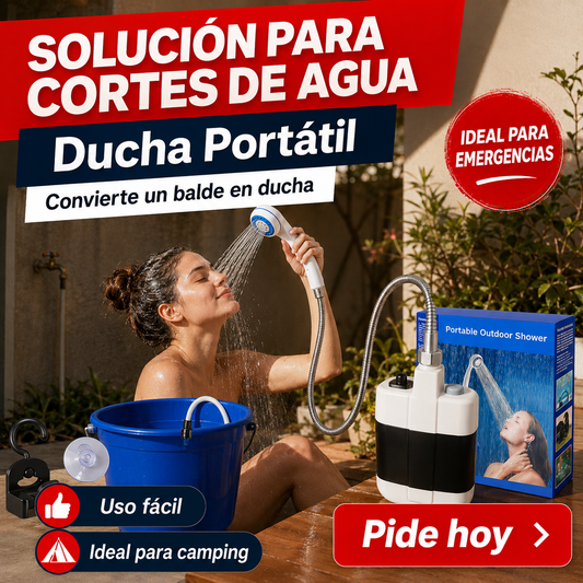 AquaFlow — Ducha Portátil Recargable para Cortes de Agua y Emergencias