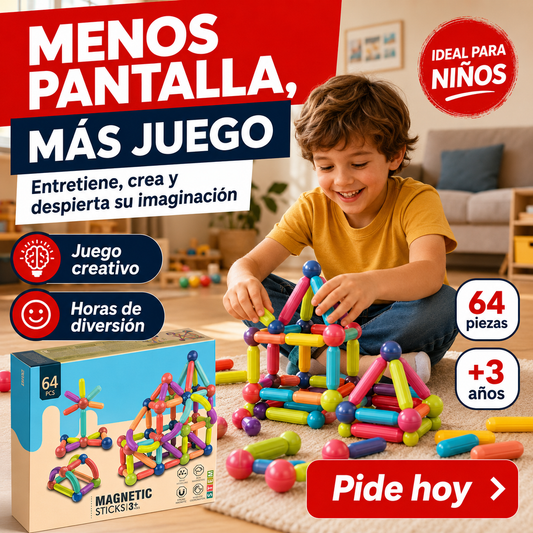 ArmaKids — Bloques Magnéticos 64 Piezas que Alejan a Tu Hijo de la Pantalla y Despiertan su Imaginación