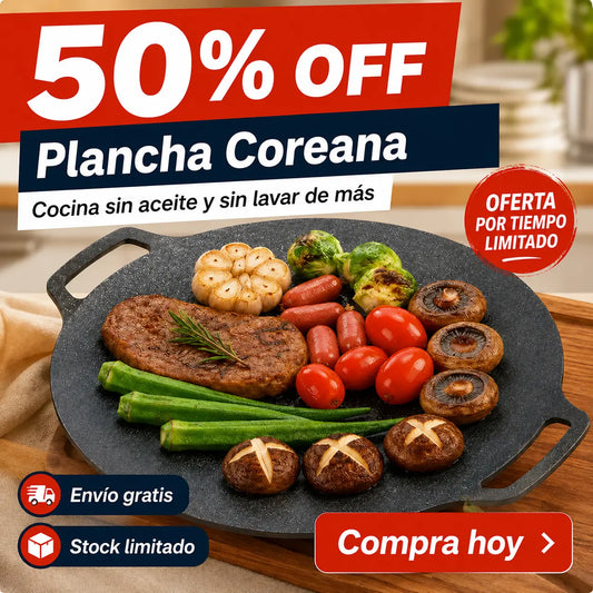 Plancha Coreana™ Cocina Sin Aceite y Limpia con un Paño