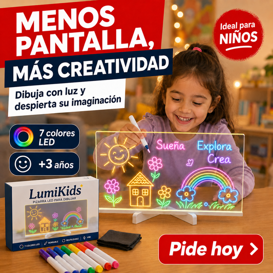 Tablero LED Mágico para Dibujar 7 Colores — El Regalo que Aleja a tu Hijo de las Pantallas