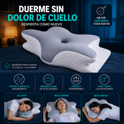 Almohada Cervical Japonés Memory Foam 62cm — Alivia el Dolor de Cuello