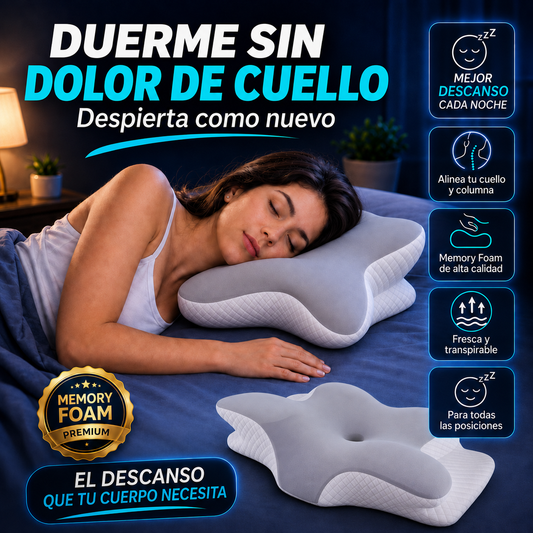 Almohada Cervical Japonés Memory Foam 62cm — Alivia el Dolor de Cuello