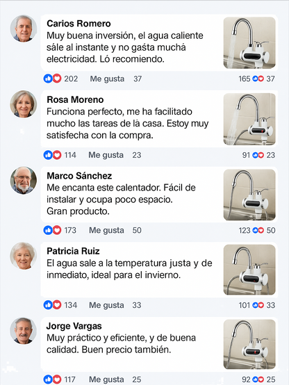 Calentador de Agua Eléctrico 2 en 1 para Ducha y Grifo — ¡Agua caliente al instante, sin complicaciones!