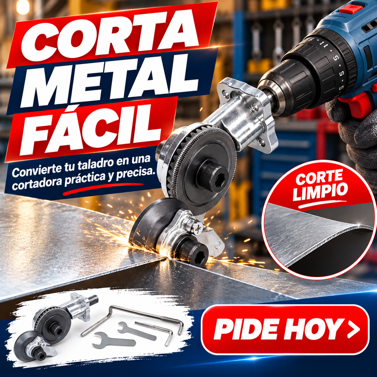 CortaMax — Cortador de Lámina para Taladro