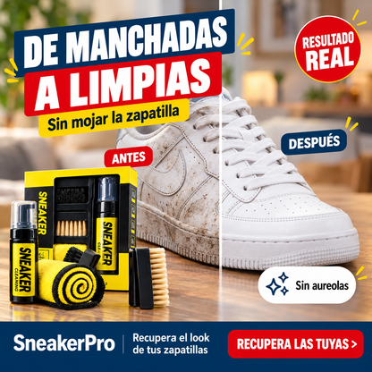 SneakerPro — Kit Limpiador de Zapatos sin Agua: Espuma + Cepillos + Paño | 2 Kits