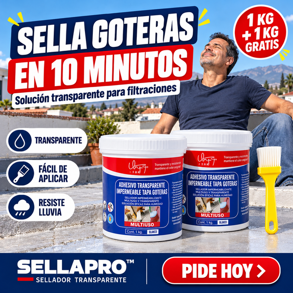 Sellador Transparente Tapa Goteras | Lleva 1KG + 1KG GRATIS 🎁