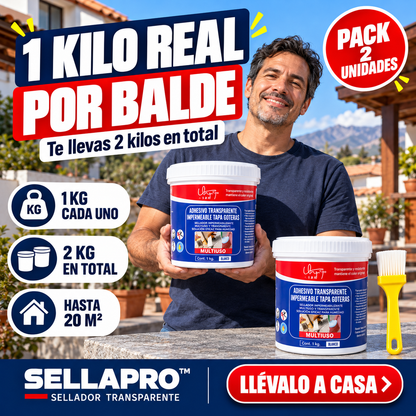 Sellador Transparente Tapa Goteras | Lleva 1KG + 1KG GRATIS 🎁