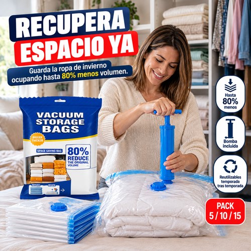 SellaPlus™ Bolsas al Vacío con Bomba Incluida (Pack 5/10/15 + 50% OFF)