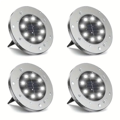 Pack de 4 Lámparas Solares de Estaca 8 LED Fria para Jardín y Patio ☀️ – ¡Envío Gratis! 🎁