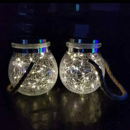 2 ESFERAS LED SOLAR COLGANTE