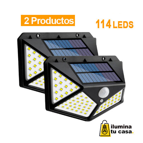 Lampara Solar 114 Led Exterior Sensor De Movimiento - Ilumina tu Casa