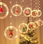 Cargue la imagen en el visor de la galería, CORTINAS EN AROS DE FIGURAS DE NAVIDAD - Ilumina tu Casa
