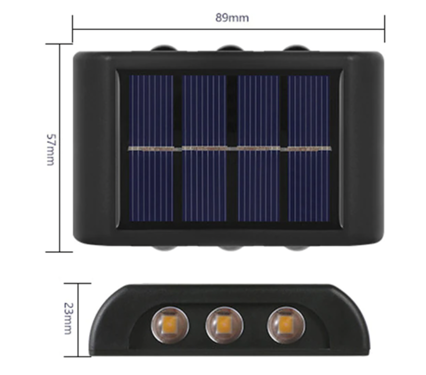 Pack de 2 Aplique solar 6 Led - Ilumina tu Casa