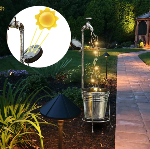 Grifo Solar Led para Jardín en luz Cálida