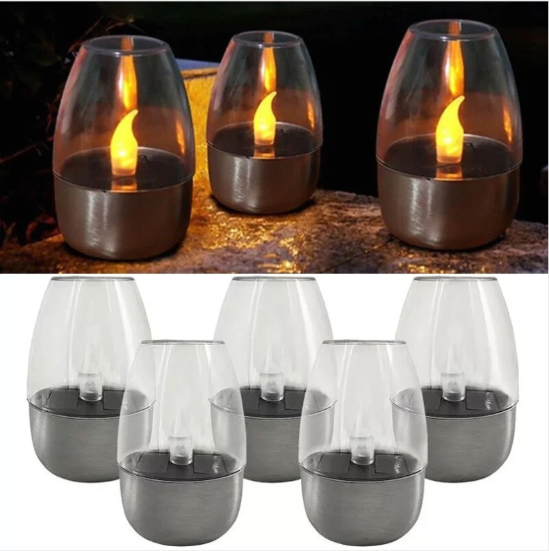 Pack de 6 Velas Solares Led en luz Cálida Efecto Real