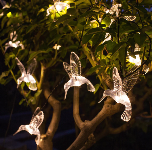 GUIRNALDAS DE LUZ SOLAR LED EN FORMA DE COLIBRI