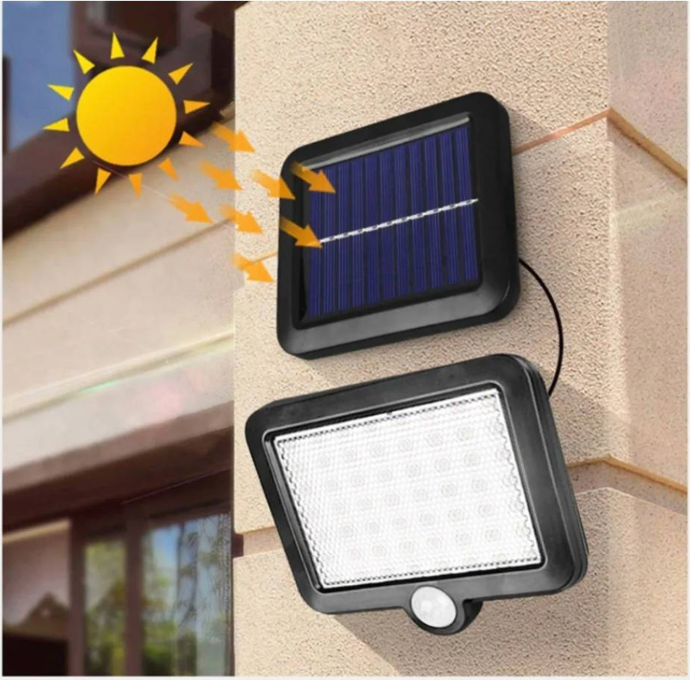 Foco Led Solar Con Sensor De Movimiento Panel Solar