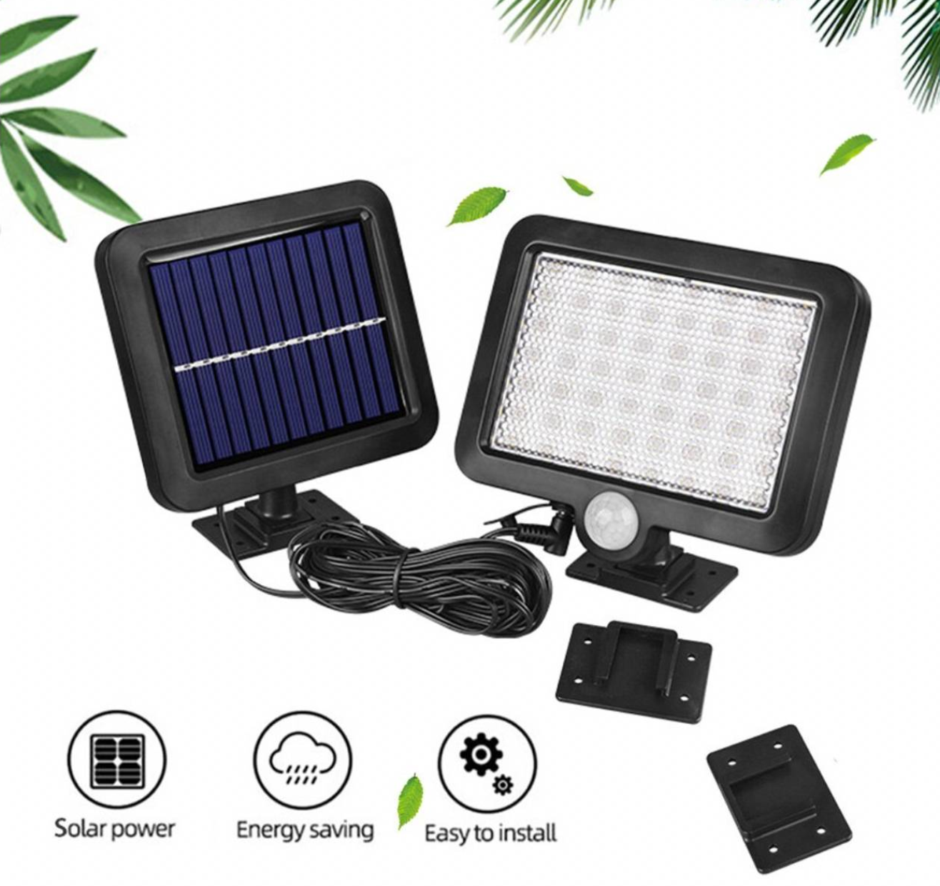 Foco Led Solar Con Sensor De Movimiento Panel Solar