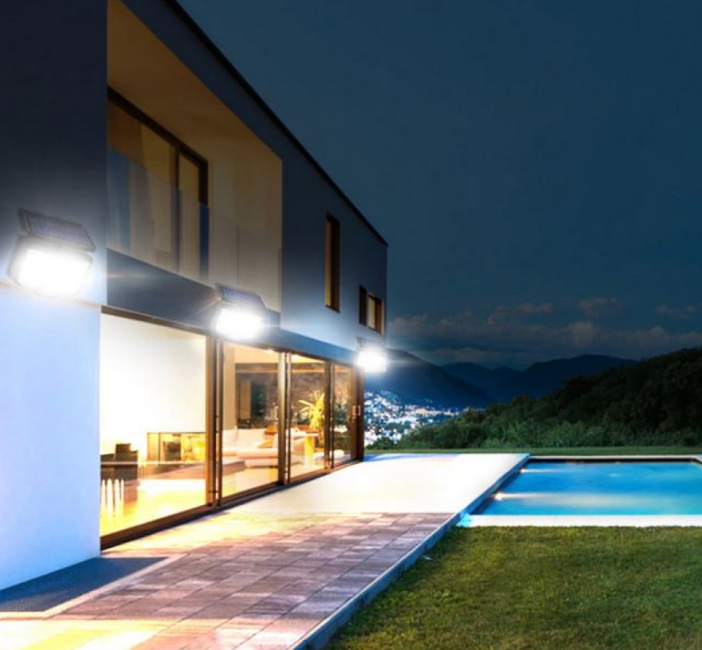 Foco Led Solar Pared Exterior 168 Led + Control remoto
