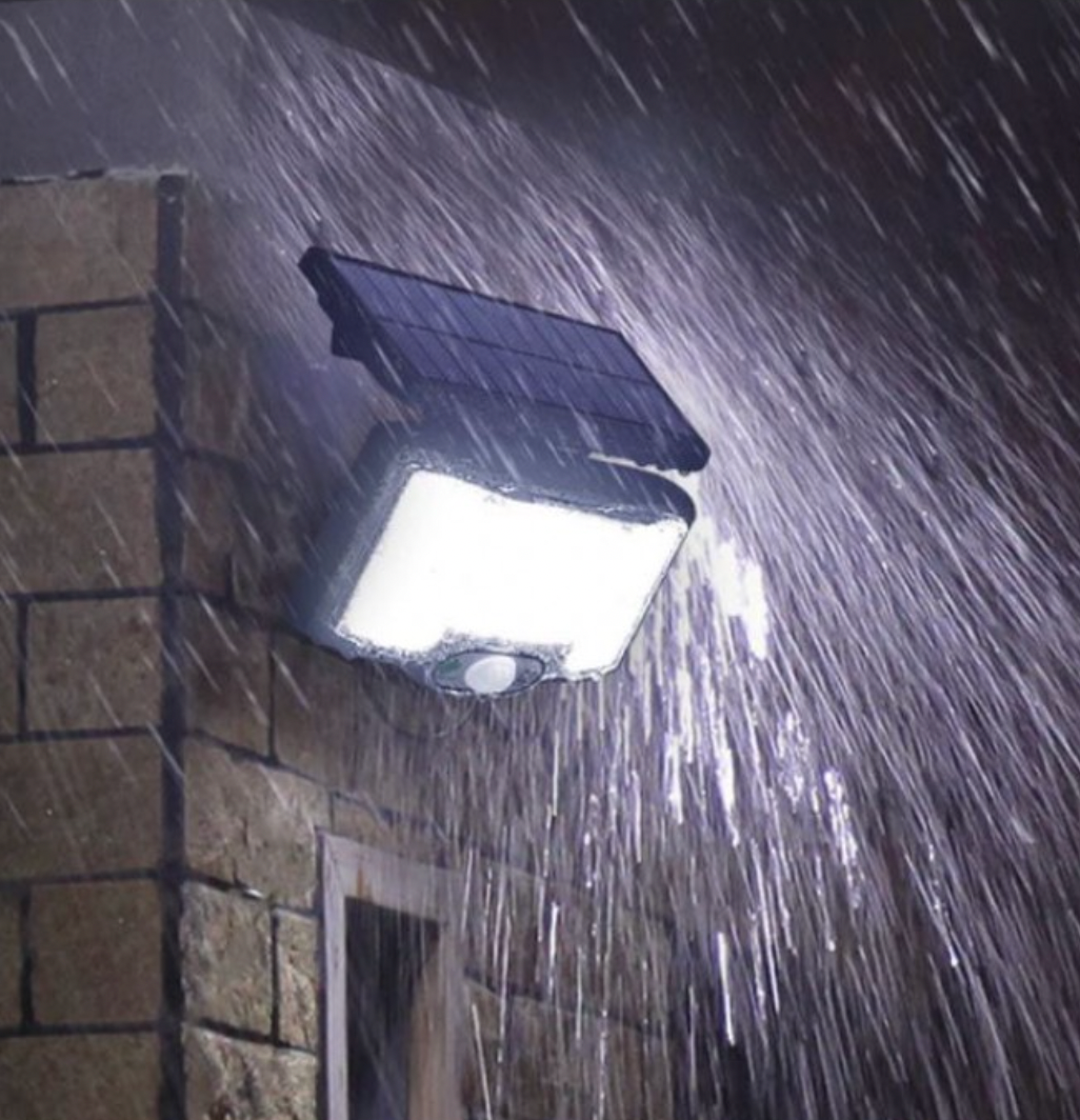 Foco Led Solar Pared Exterior 168 Led + Control remoto
