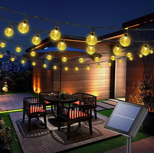GUIRNALDAS DE LUZ SOLAR LED EN FORMA DE ESFERA
