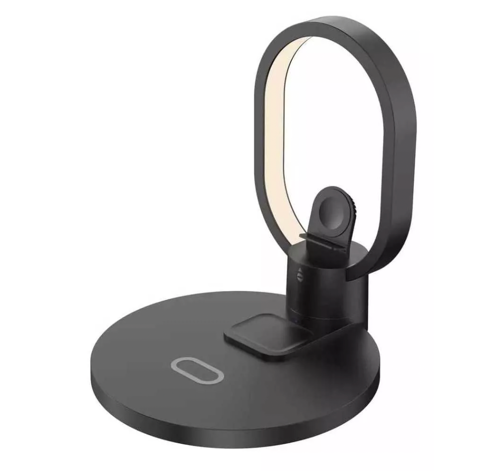 Base Carga Rápida Inalámbrica 4 En 1 iPhone Y Android Con Lampara