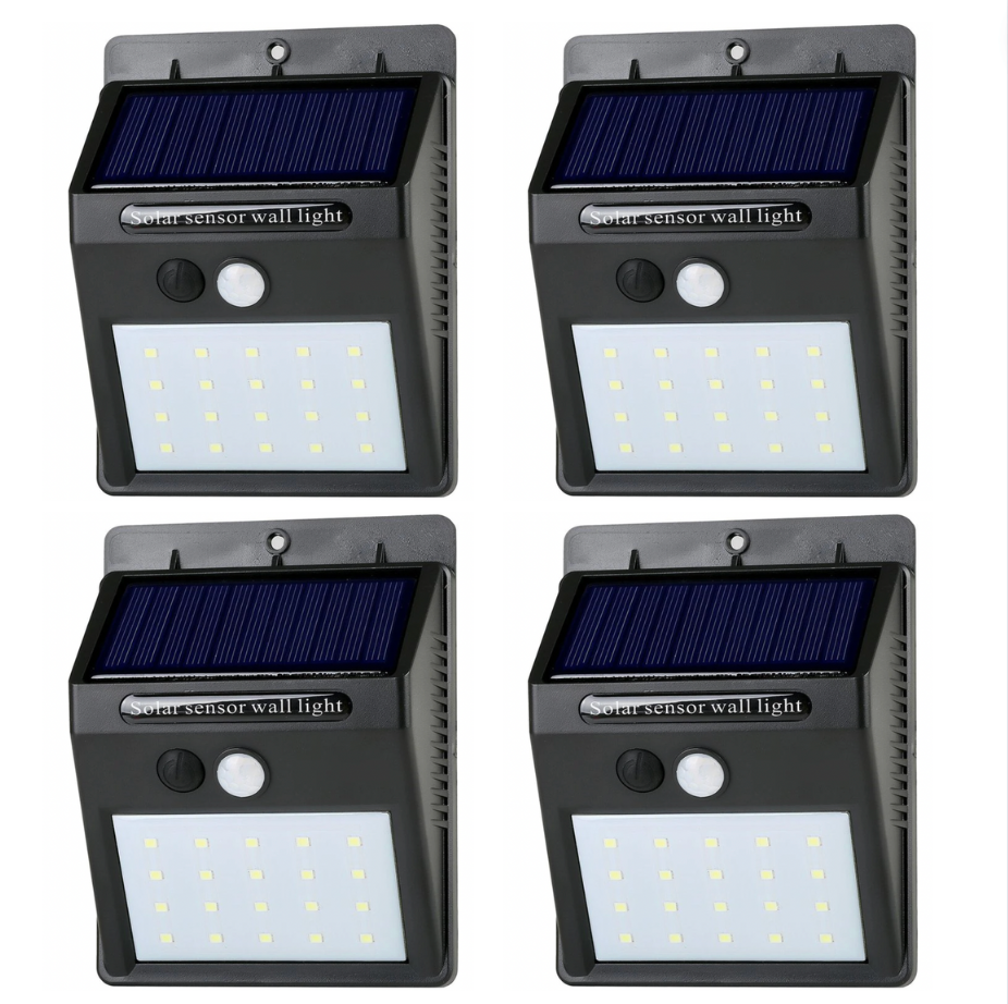 4 Focos Solares 20 Led Con Sensor Movimiento