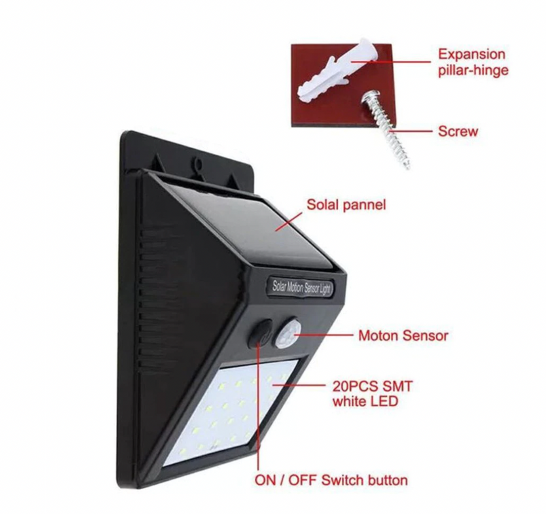 4 Focos Solares 20 Led Con Sensor Movimiento