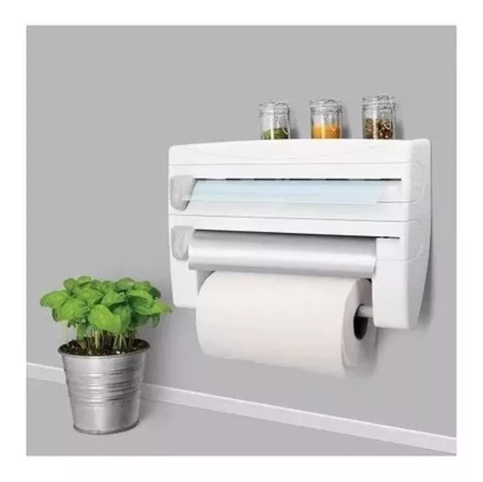 Dispensador 4 en 1 para Toallas, Film y Aluminio ✨ Envío Gratis 🎁 Paga al Recibir 🏡