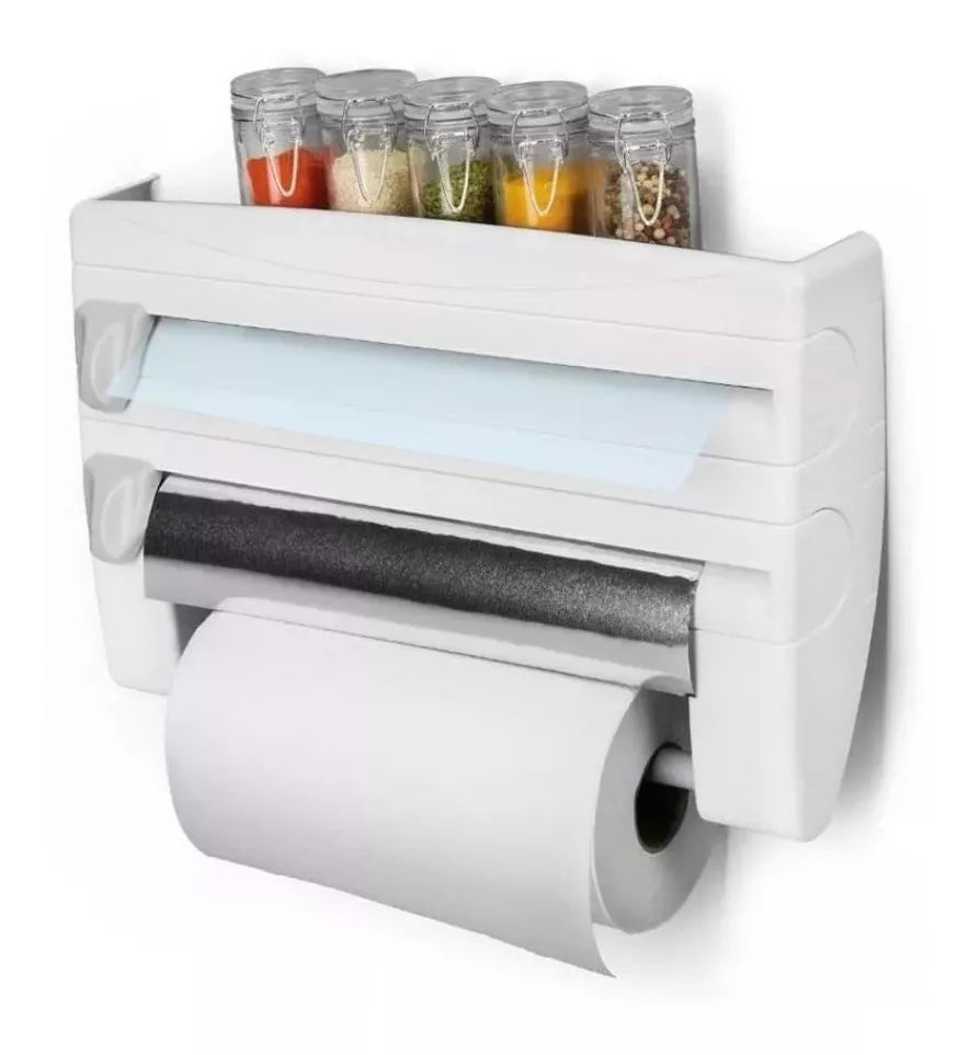 Dispensador 4 en 1 para Toallas, Film y Aluminio ✨ Envío Gratis 🎁 Paga al Recibir 🏡