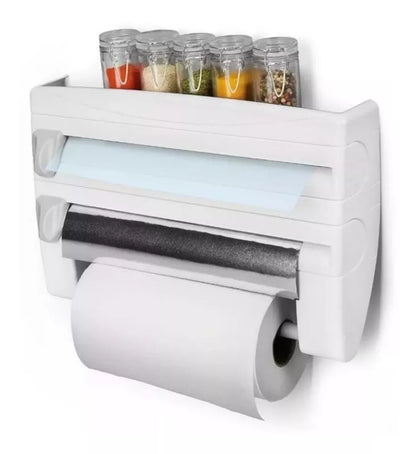 Dispensador 4 en 1 para Toallas, Film y Aluminio ✨ Envío Gratis 🎁 Paga al Recibir 🏡