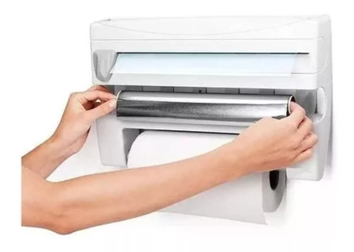 Dispensador 4 en 1 para Toallas, Film y Aluminio ✨ Envío Gratis 🎁 Paga al Recibir 🏡