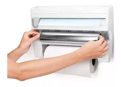 Dispensador 4 en 1 para Toallas, Film y Aluminio ✨ Envío Gratis 🎁 Paga al Recibir 🏡