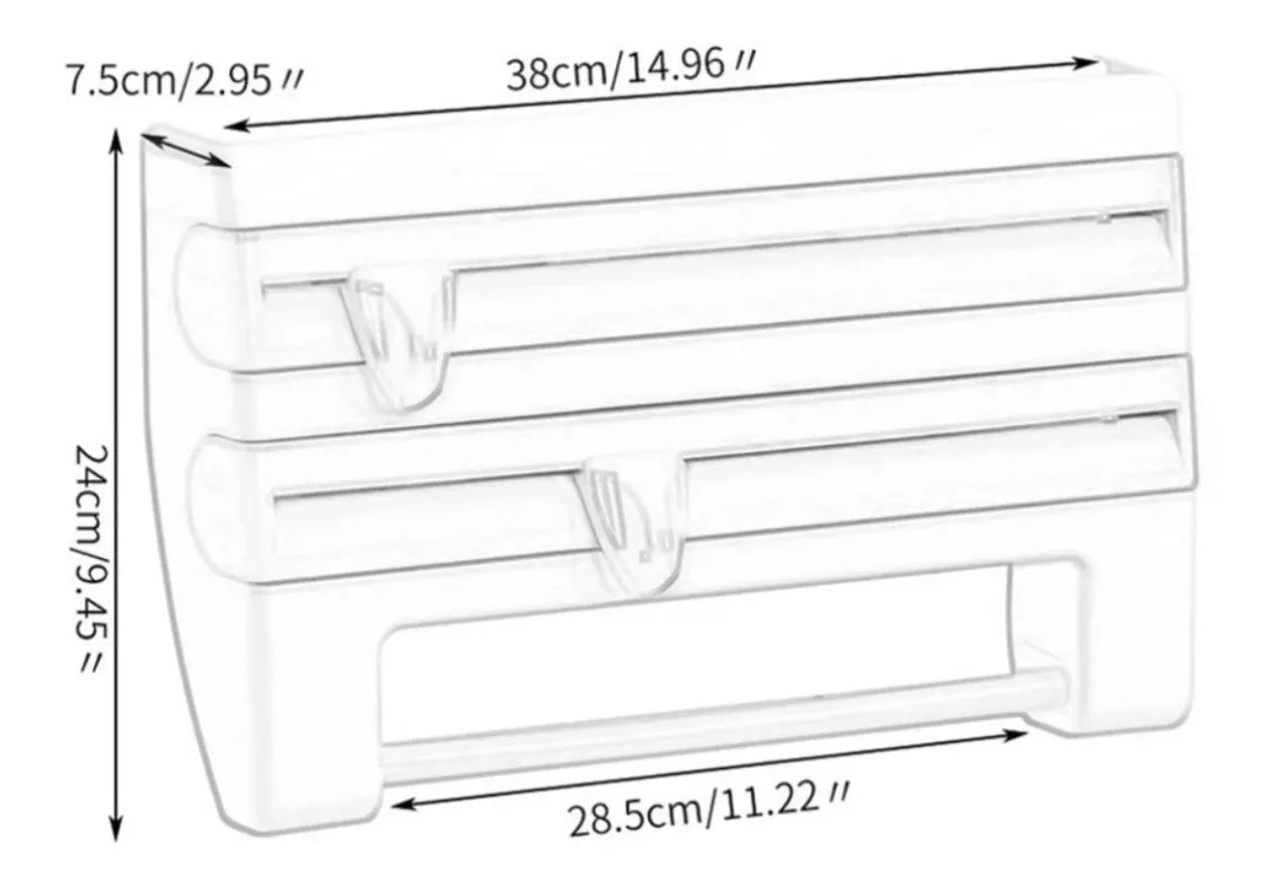 Dispensador 4 en 1 para Toallas, Film y Aluminio ✨ Envío Gratis 🎁 Paga al Recibir 🏡