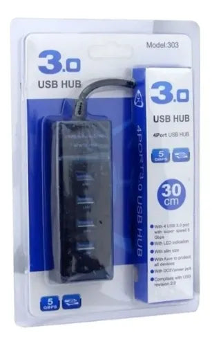 Hub 4 Puertos Usb 3.0 Extensión Cable De 30cm