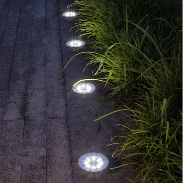 Pack 4 Lámparas Solar Estaca 8 Led Para Patio Jardín Exterior - Ilumina tu Casa