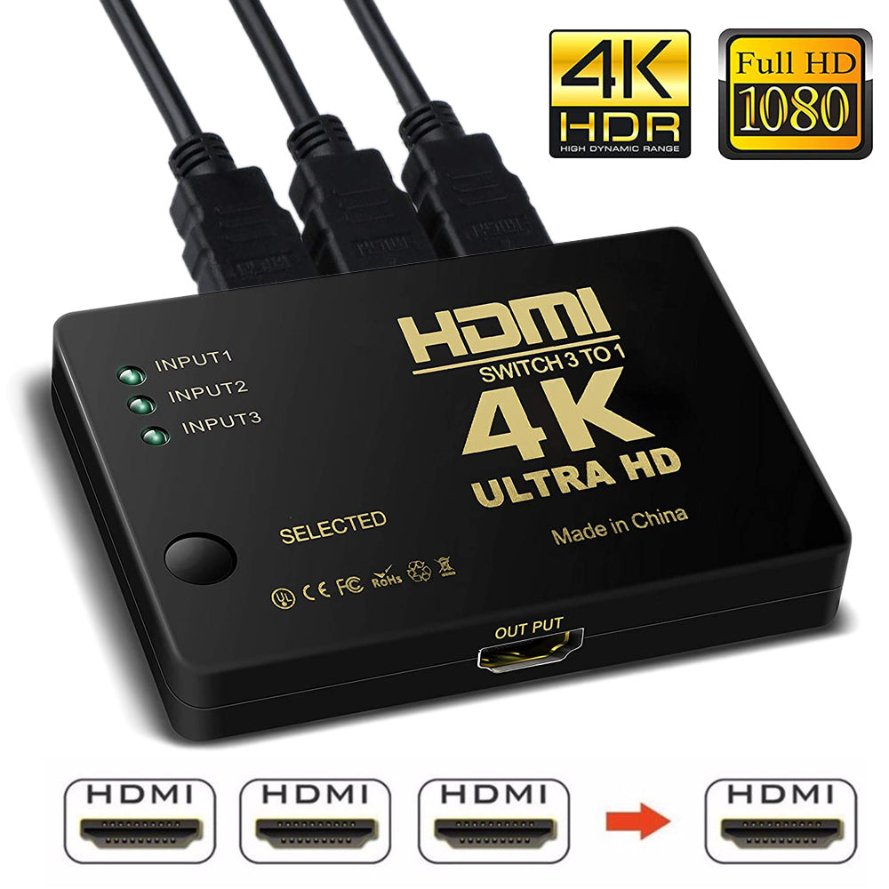 Selector 1 X 3 Swich HDMI 4K Ultra HD