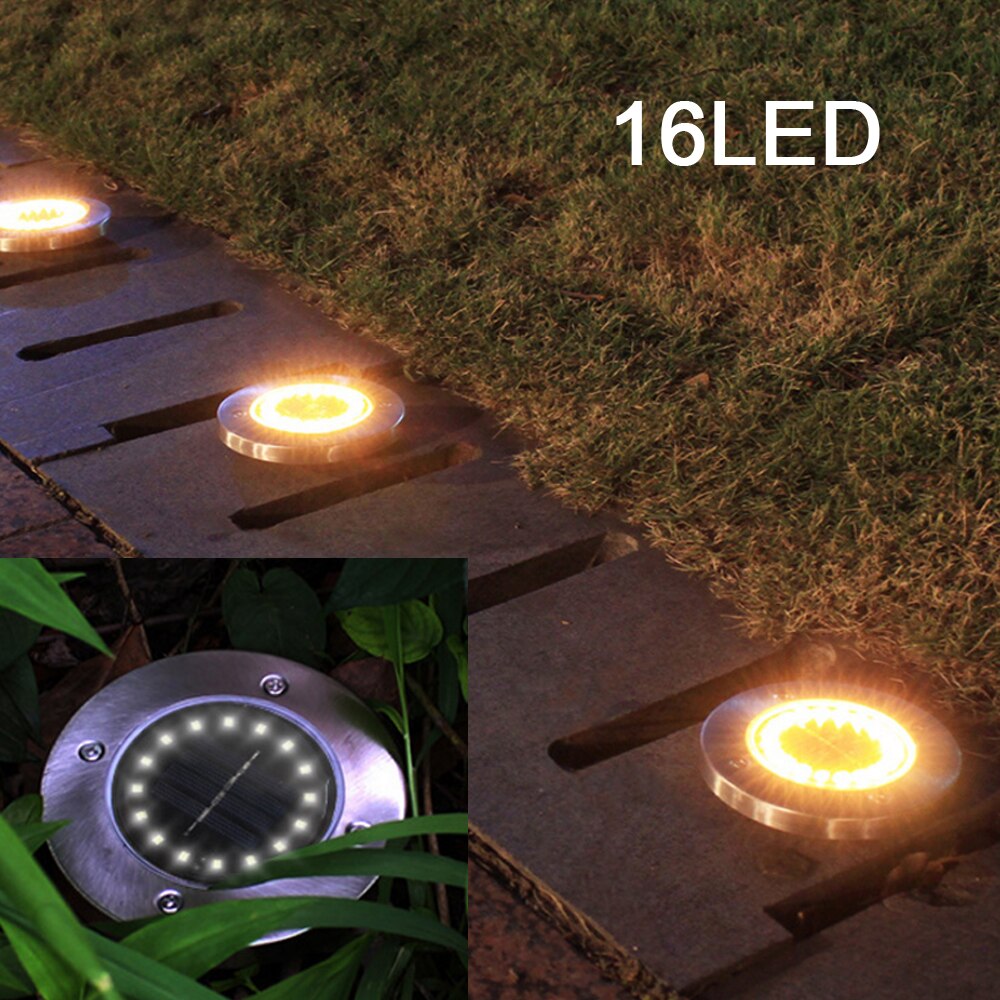 Pack 4 Lámparas Solar Estaca 16 Led Para Patio Jardín Exterior - Ilumina tu Casa