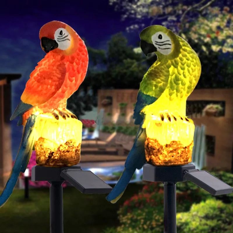 Estaca Led Solar en diseño de Loro - Ilumina tu Casa