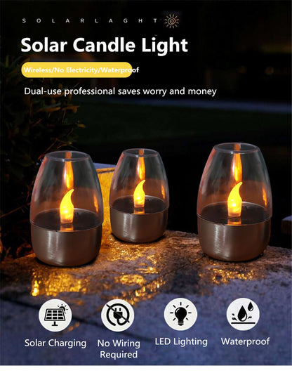 Pack de 6 Velas Solares Led en luz Cálida Efecto Real