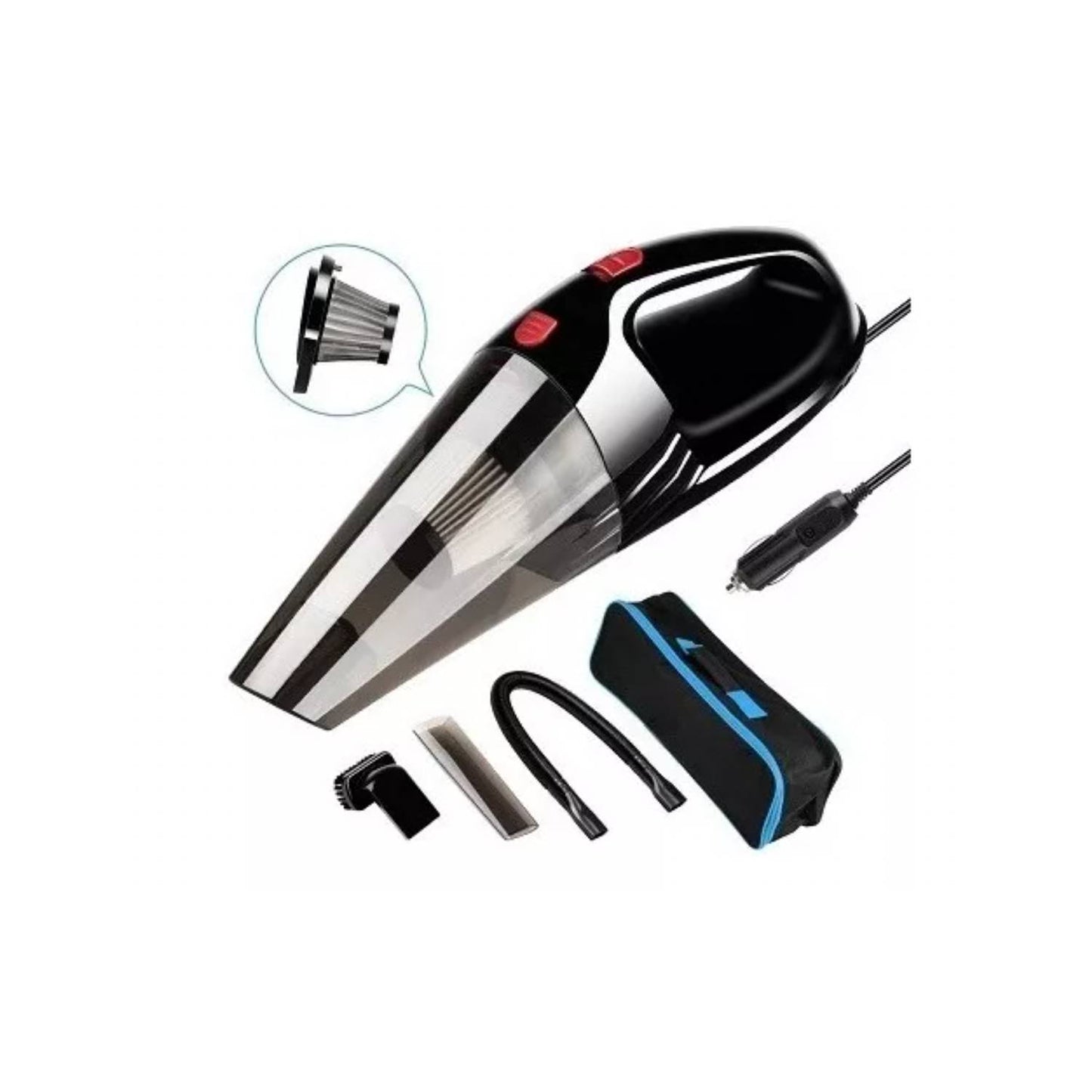 Aspiradora Inalambrica Recargable Potente para Auto 12v mas Accesorios